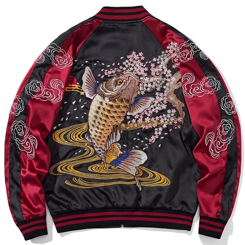 Reversible Jackets For Man Luxury Heavy Embroidery Brocade Carp Autumn Quality Silky Comfortable Loose Fit Chamarras Para Hombre
Reversible Jackets For Man Luxury Heavy Embroidery Brocade Carp Autumn Quality Silky Comfortable Loose Fit Chamarras Para Hombre