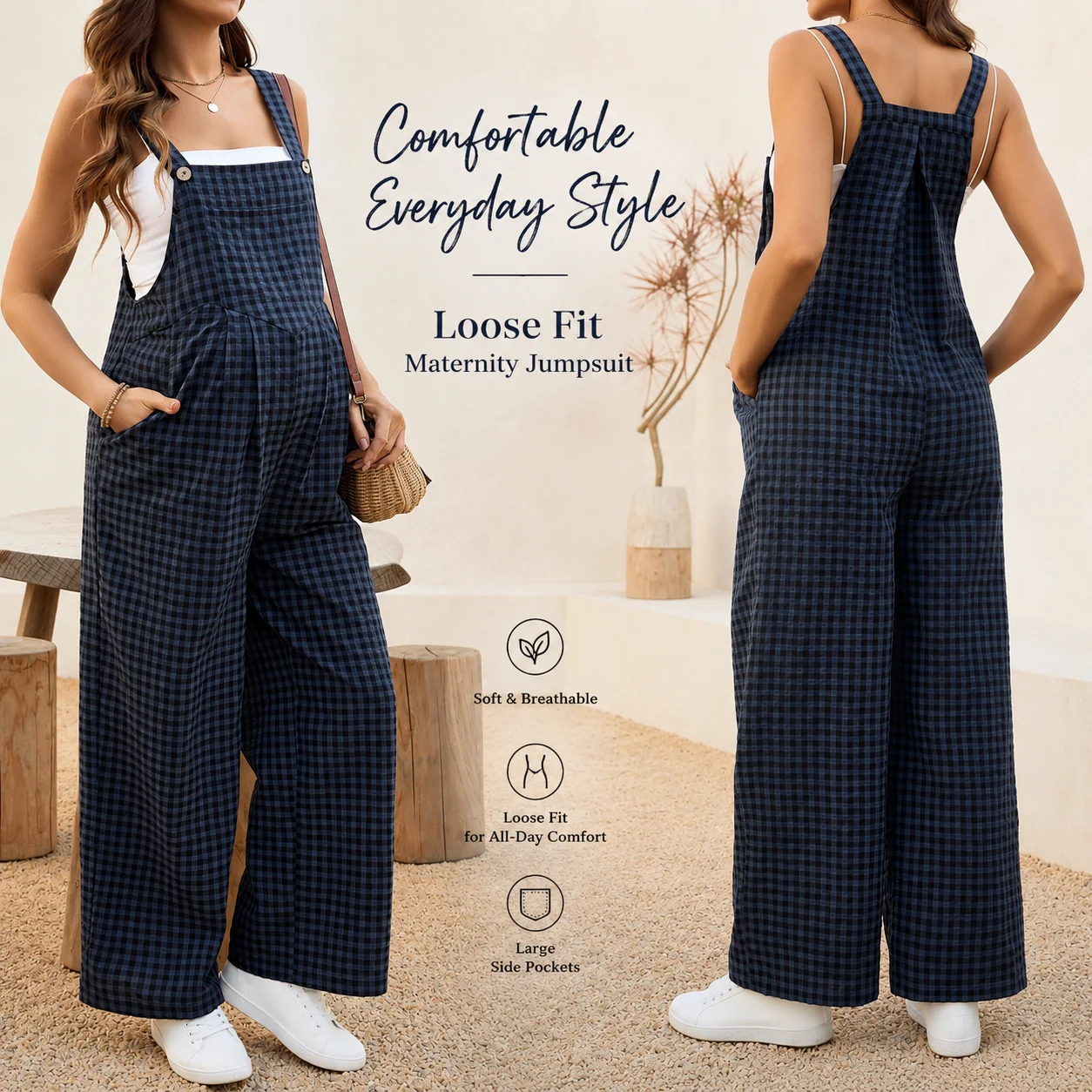 Maternity Overalls Spring/Summer Casual Checkered Jumpsuit Loose-Fit Maternity Overalls
Maternity Overalls Spring/Summer Casual Checkered Jumpsuit Loose-Fit Maternity Overalls