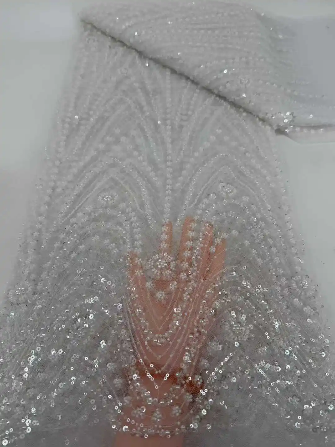 Hot Sale New Luxury Design African 2026 Top Quality White Embroidery Beads Net Lace With Sequin For Party Evening Dresses Sewing
Hot Sale New Luxury Design African 2026 Top Quality White Embroidery Beads Net Lace With Sequin For Party Evening Dresses Sewing