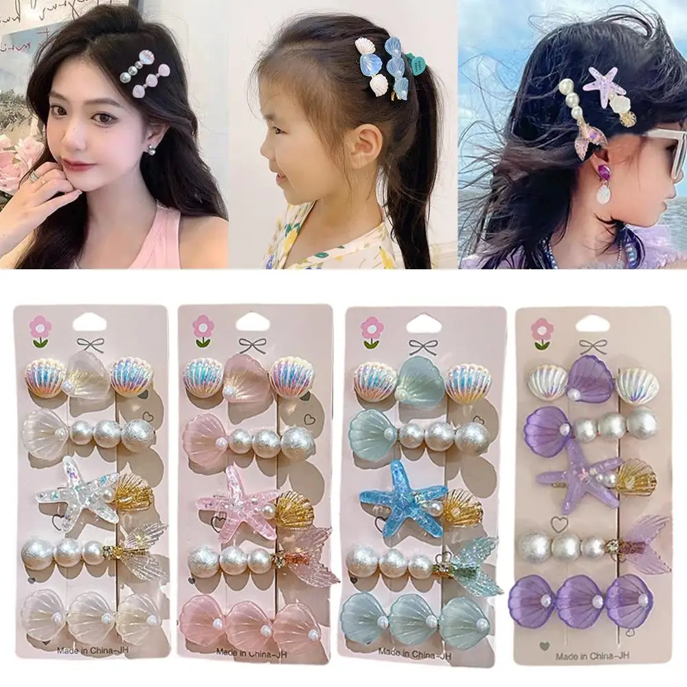 5Pcs Shell Pearl Starfish Hair Clip Summer Beach Bangs Side Clip Hair Accessories Ocean Series Hairpins Handmade Duckbill Clip
5Pcs Shell Pearl Starfish Hair Clip Summer Beach Bangs Side Clip Hair Accessories Ocean Series Hairpins Handmade Duckbill Clip