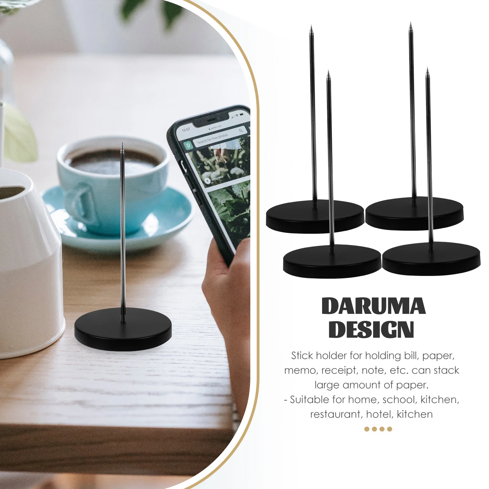 4pcs Detachable Receipt Holders Black Safety Rubber Cover For Bill Paper Menu Storage Check Spindle Office Kitchen Use
4pcs Detachable Receipt Holders Black Safety Rubber Cover For Bill Paper Menu Storage Check Spindle Office Kitchen Use