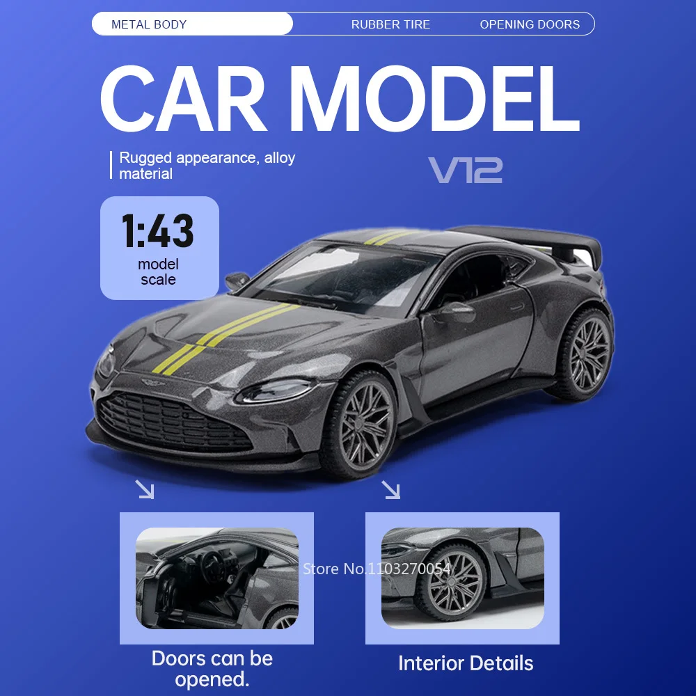 1:43 V12 Alloy Models Diecast Toys Cars Doors Opened Rubber Tires Metal Body Display Box Miniature Vehice Christmas Holiday Gift
1:43 V12 Alloy Models Diecast Toys Cars Doors Opened Rubber Tires Metal Body Display Box Miniature Vehice Christmas Holiday Gift