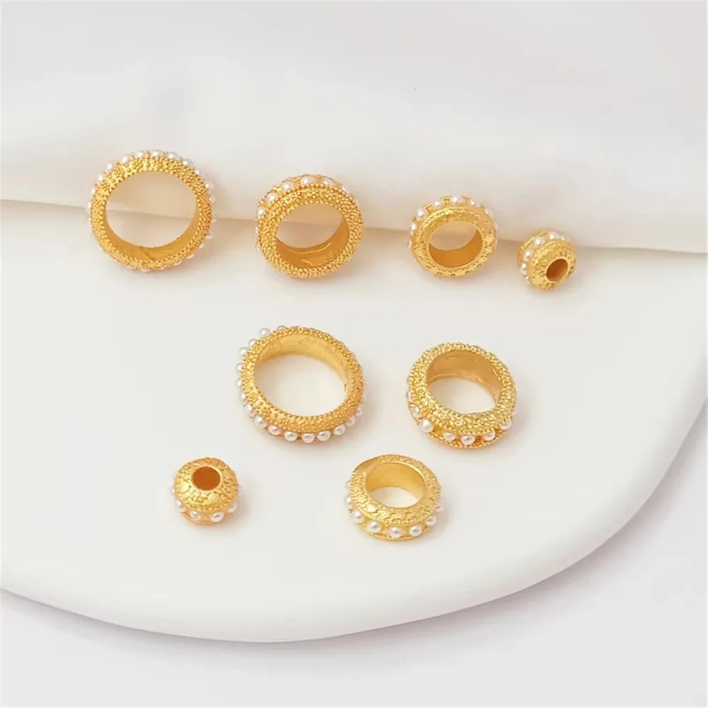 Ancient-style 18K Gold Gold-inlaid with Beaded Beads Wheel Beads Tire Beads DIY Handcrafted Bracelets and Necklaces with Beads
Ancient-style 18K Gold Gold-inlaid with Beaded Beads Wheel Beads Tire Beads DIY Handcrafted Bracelets and Necklaces with Beads