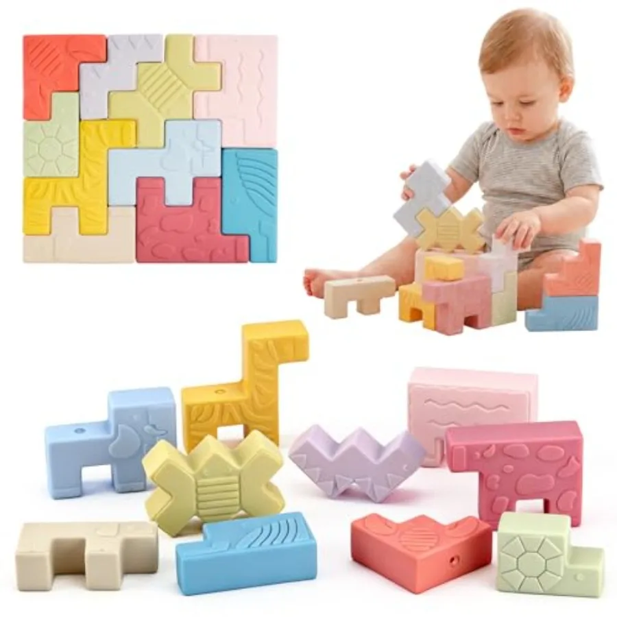 10 Soft Animal Stacking Blocks for Babies 6-12 Months, Montessori Toys for 1 2 Year Old Girls and Boys, Building Blocks Game Te
10 Soft Animal Stacking Blocks for Babies 6-12 Months, Montessori Toys for 1 2 Year Old Girls and Boys, Building Blocks Game Te