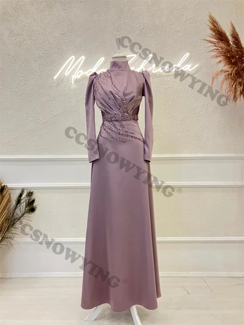 Appliques Satin Hijab Muslim Evening Dresses Long Sleeve High Neck Islamic Formal Party Gowns Arabic Dubai Robes De Soirée
Appliques Satin Hijab Muslim Evening Dresses Long Sleeve High Neck Islamic Formal Party Gowns Arabic Dubai Robes De Soirée