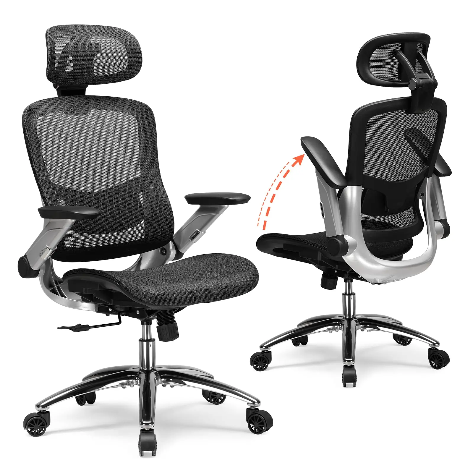 Ergonomic Mesh Office Chair High Back With Headrest Flip-Up Arms 90-125° Tilt Wide Seat For Adults
Ergonomic Mesh Office Chair High Back With Headrest Flip-Up Arms 90-125° Tilt Wide Seat For Adults