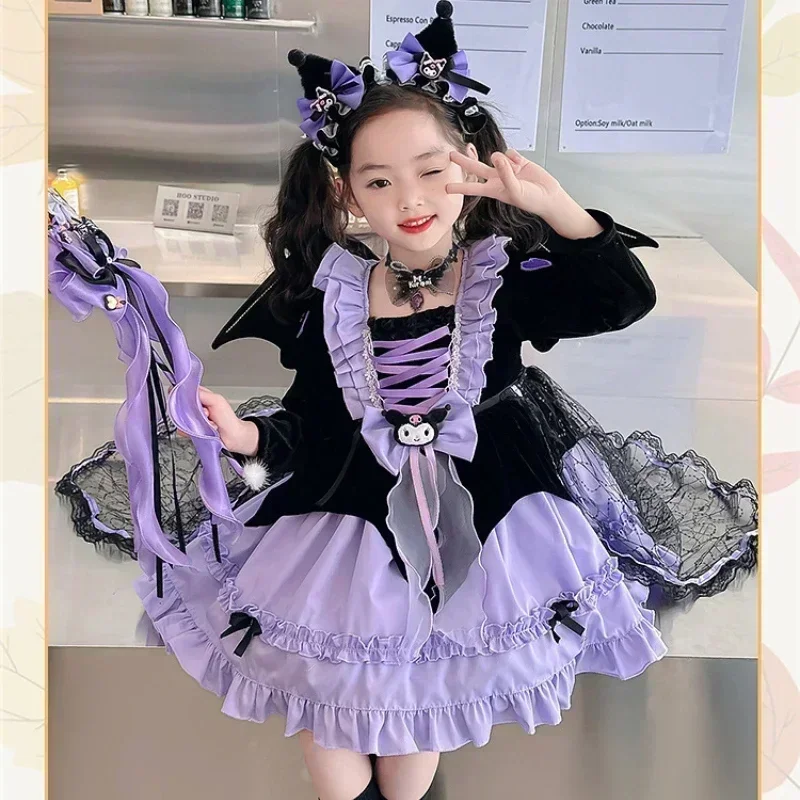 Sanrio Kuromi Children's Dress Lolita Girl Kawaii Cartoon Maid Outfit Cosplay Costume Princess Dress Festival Gifts Halloween
Sanrio Kuromi Children's Dress Lolita Girl Kawaii Cartoon Maid Outfit Cosplay Costume Princess Dress Festival Gifts Halloween