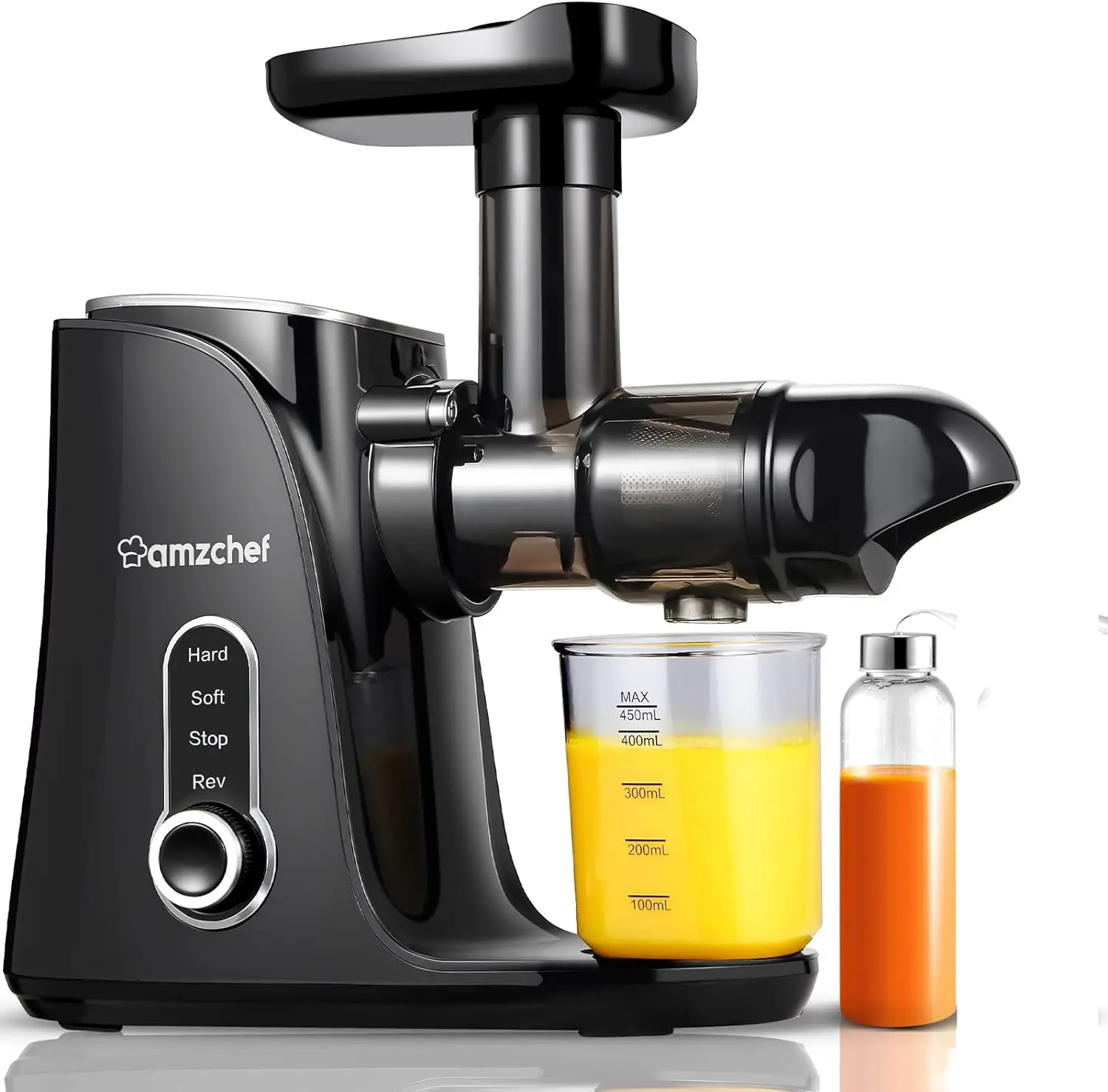 Juicer Machines, AMZCHEF Slow Cold Press Juicer with 2 Speed Modes, Travel bottles(500ML), LED display, Easy to Clean Brush &
Juicer Machines, AMZCHEF Slow Cold Press Juicer with 2 Speed Modes, Travel bottles(500ML), LED display, Easy to Clean Brush &