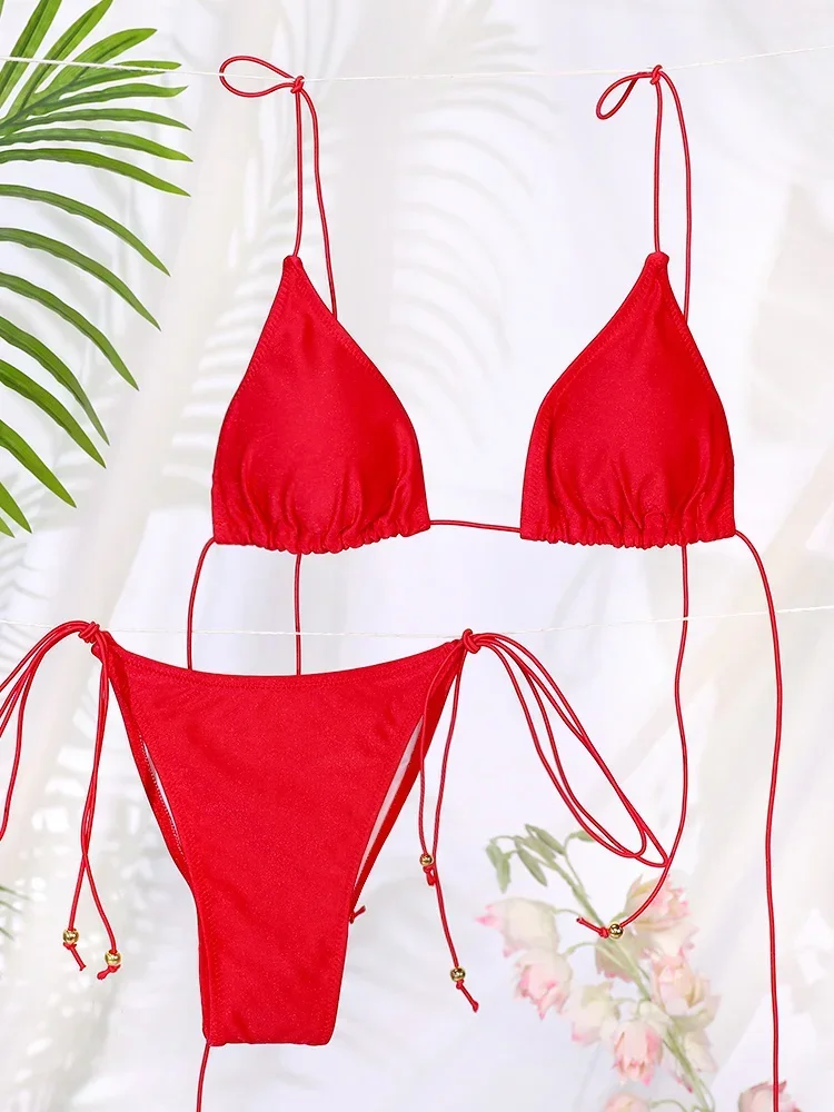 Sexy Triangle Mini Bikini Set Micro Thongs Red Swimsuit Women Bathing Suit Biquini Bandage Beachwear Print Swimwear Thong Bikini
Sexy Triangle Mini Bikini Set Micro Thongs Red Swimsuit Women Bathing Suit Biquini Bandage Beachwear Print Swimwear Thong Bikini