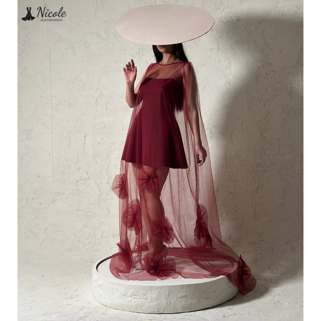Nicole Line A Elegant Evening Party Dresses for Women Custom Made Luxury Evening Dress 2025 Chiffon Ball Gown Dress Flower Prom 
Nicole Line A Elegant Evening Party Dresses for Women Custom Made Luxury Evening Dress 2025 Chiffon Ball Gown Dress Flower Prom