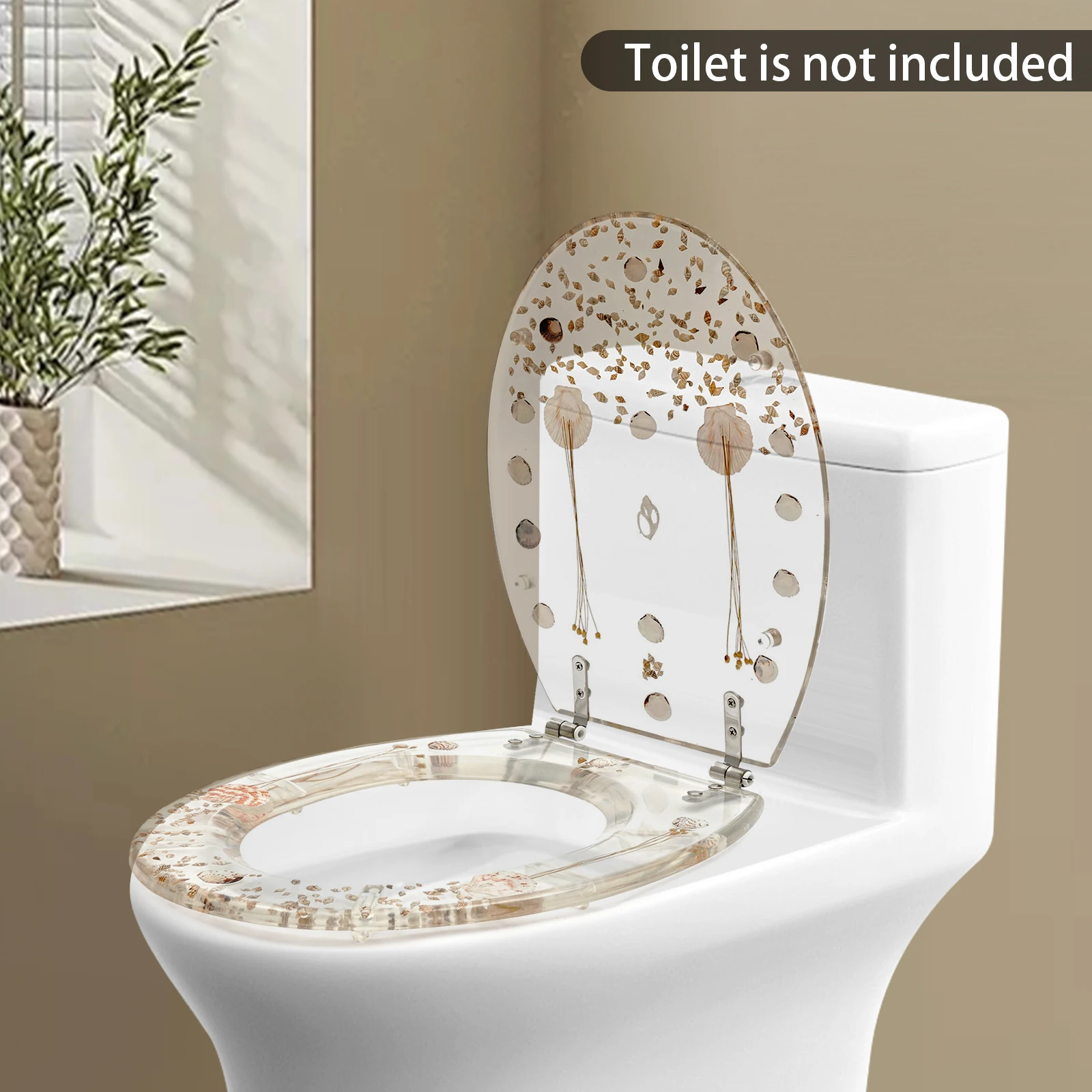 330 Pounds Large Capacity Resin Toilet Seat Round Natural Elements Transparent Dried Flower with 2 Hinges for Homes, Hospitals
330 Pounds Large Capacity Resin Toilet Seat Round Natural Elements Transparent Dried Flower with 2 Hinges for Homes, Hospitals