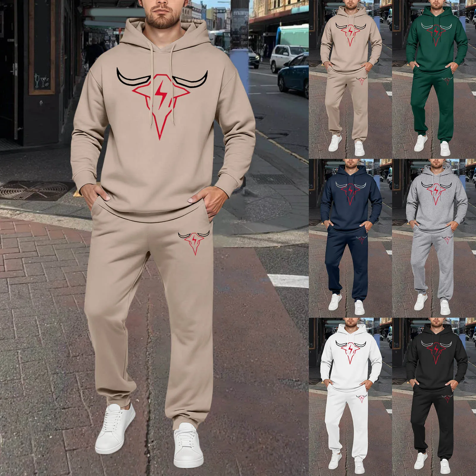 And Outfits for Men Men's Hooded Sweatshirt And Cropped Sweatpants Suit With Geometric Horns And Retro Prints Space Suit Men
And Outfits for Men Men's Hooded Sweatshirt And Cropped Sweatpants Suit With Geometric Horns And Retro Prints Space Suit Men