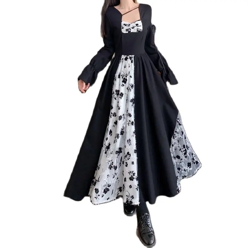 Women Floral Print Mesh Patchwork Party Dress Long Sleeve Vintage square collar A Line Midi Dresses Summer Female y2k Cloth
Women Floral Print Mesh Patchwork Party Dress Long Sleeve Vintage square collar A Line Midi Dresses Summer Female y2k Cloth