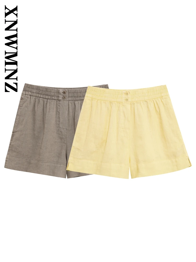 XNWMNZ 2025 Summer New Woman Minimalist Shorts Bottoms Vintage Female Solid Color Button High Waist Ruffles Regular Fit Pockets 
XNWMNZ 2025 Summer New Woman Minimalist Shorts Bottoms Vintage Female Solid Color Button High Waist Ruffles Regular Fit Pockets