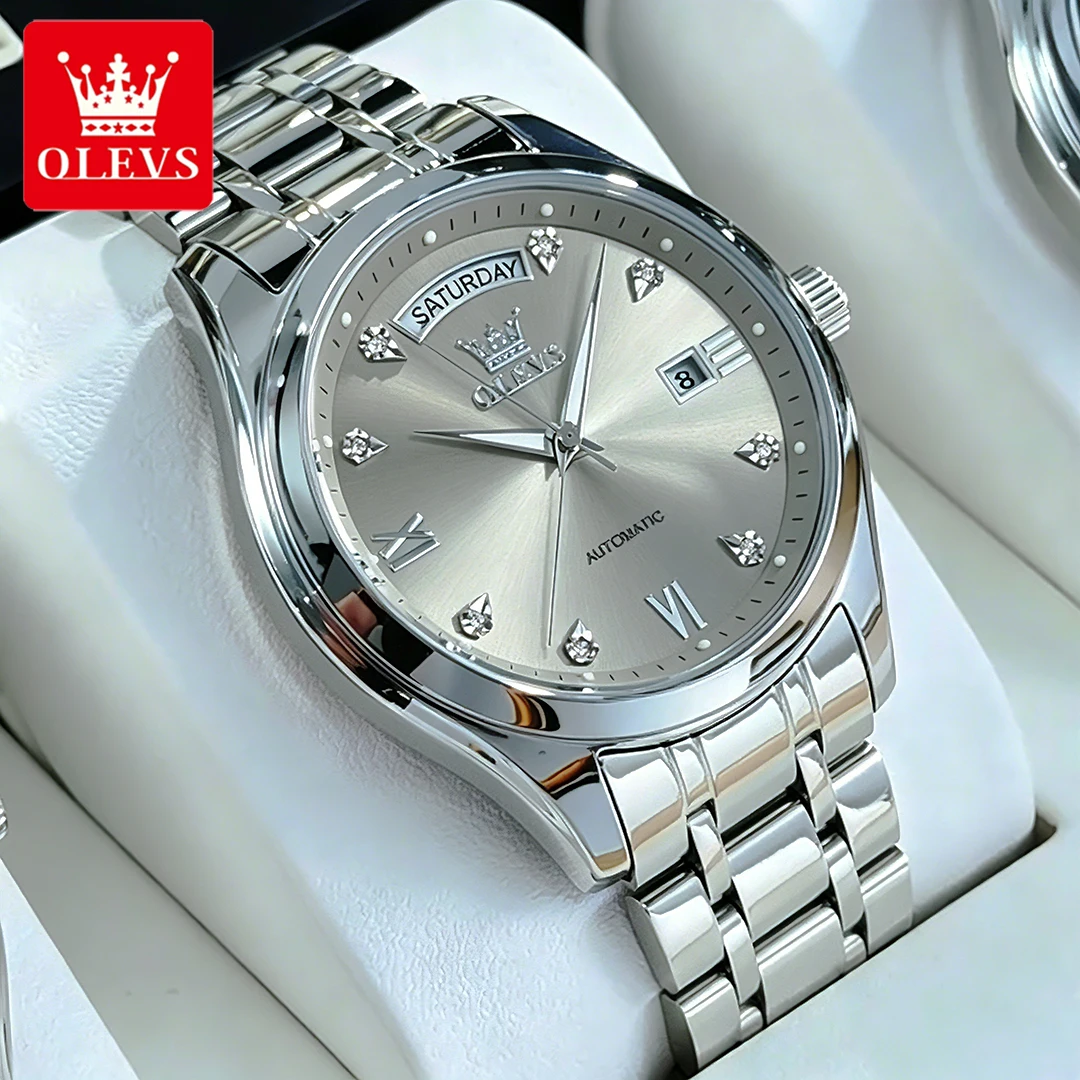 OLEVS Men's Watches Luxury Fashion Fine Steel Original Quartz Wristwatch Week Date Waterproof Luminous Roman Diamond Dial 6752
OLEVS Men's Watches Luxury Fashion Fine Steel Original Quartz Wristwatch Week Date Waterproof Luminous Roman Diamond Dial 6752