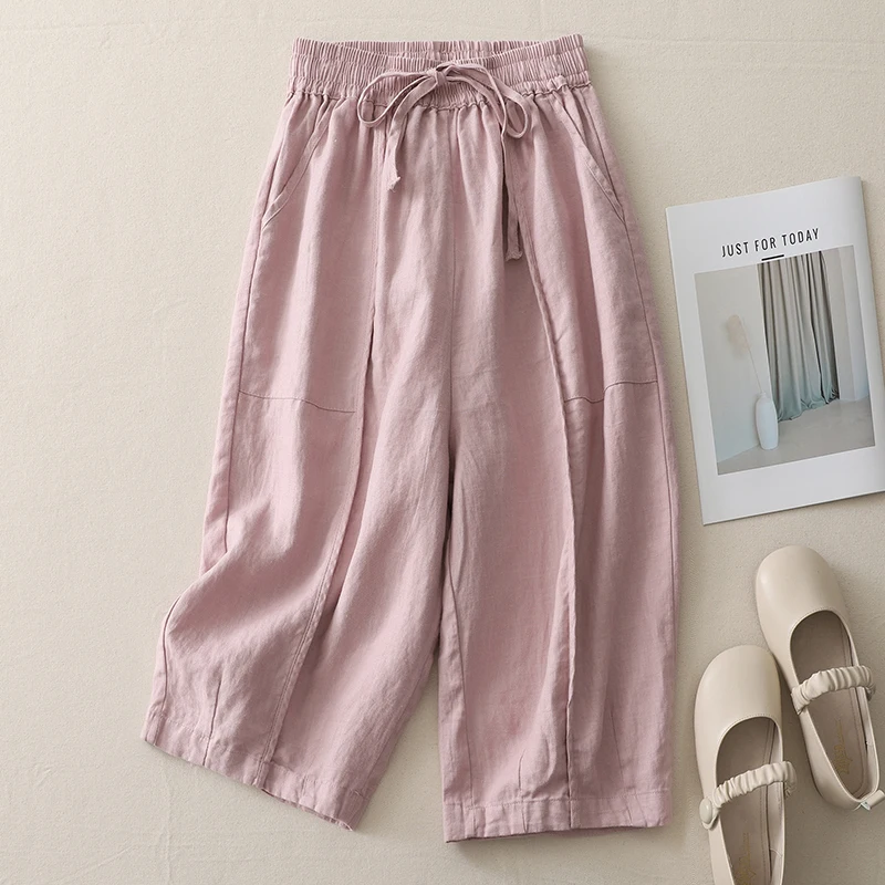 New Simple Pure Color Splicing Cotton Linen Seven-Foot Casual Loose Slimming Harlan Pumpkin Pants Thin Lightweight
New Simple Pure Color Splicing Cotton Linen Seven-Foot Casual Loose Slimming Harlan Pumpkin Pants Thin Lightweight