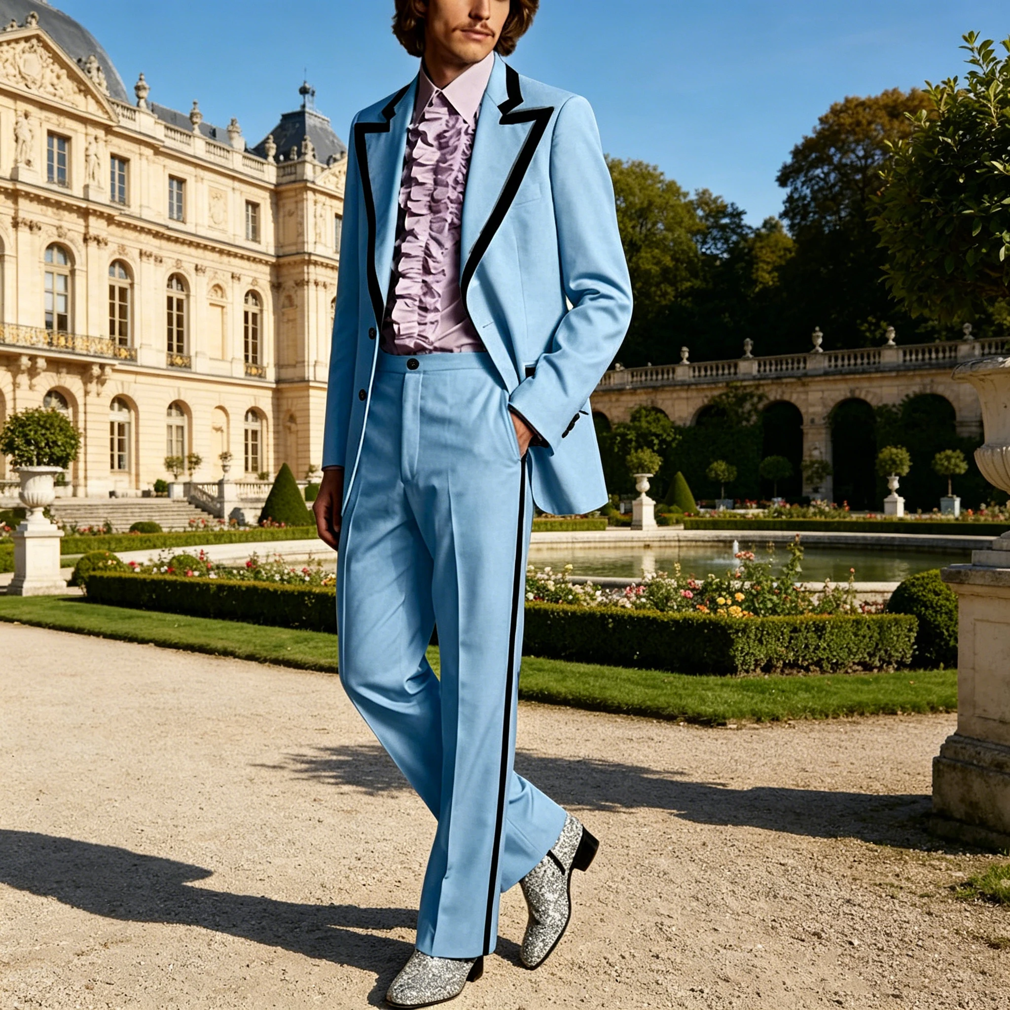 Men's Tuxedo Suit with Black Trim 2-Piece Slim Fit Blazer Pants Set Business Casual Jacket Straight Leg Trousers Formal Outfit
Men's Tuxedo Suit with Black Trim 2-Piece Slim Fit Blazer Pants Set Business Casual Jacket Straight Leg Trousers Formal Outfit
