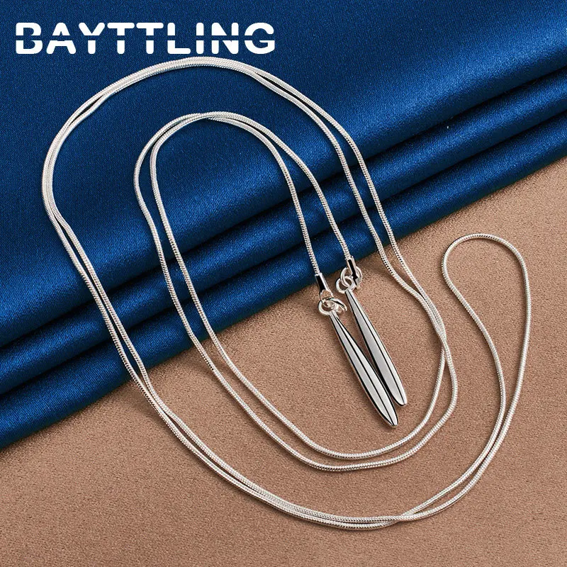 New 925 Sterling Silver 22 Inches Snake Chain Drop Necklace For Women Fashion Luxury Engagement Party Jewelry Wedding Christmas
New 925 Sterling Silver 22 Inches Snake Chain Drop Necklace For Women Fashion Luxury Engagement Party Jewelry Wedding Christmas