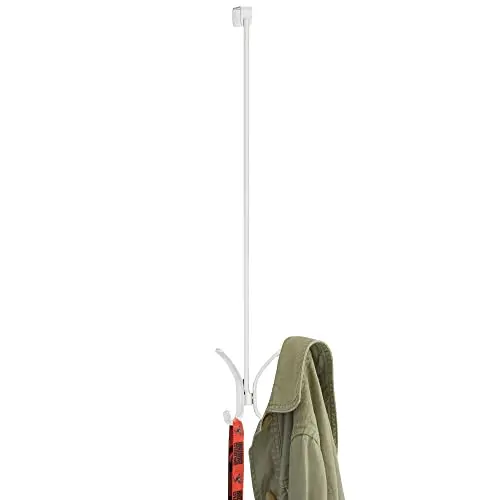 Tall 24-Inch White Over-The-Door Metal Hook Rack With 4 Hooks For Coats Jackets Robes Scarves Towels And Purses – 2 Pack
Tall 24-Inch White Over-The-Door Metal Hook Rack With 4 Hooks For Coats Jackets Robes Scarves Towels And Purses – 2 Pack