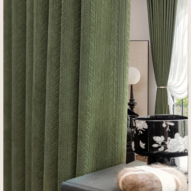Customized French Vintage Green Chenille Jacquard Wheat Ear Blackout Japanese Style Curtains for Living Dining Room Bedroom
Customized French Vintage Green Chenille Jacquard Wheat Ear Blackout Japanese Style Curtains for Living Dining Room Bedroom