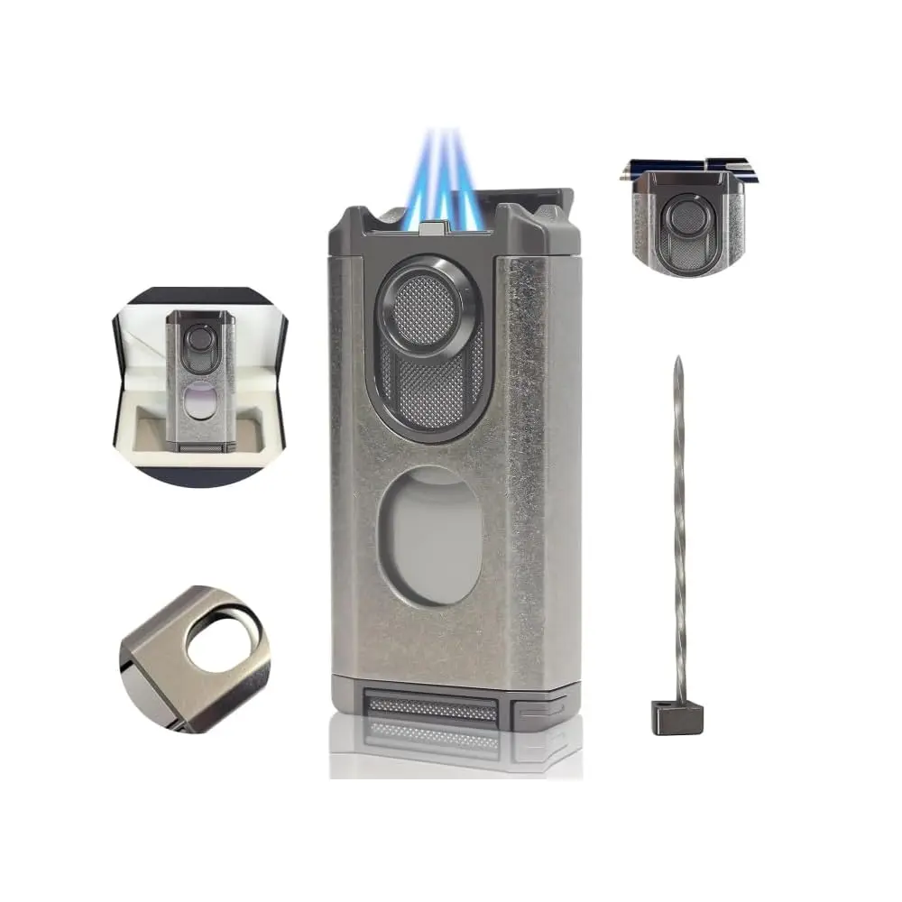 Ailexpress Recommendation - 5-in-1 Torch Lighter with Cutter, Punch, Holder, and Draw Enhancer Tool, 3 Jet Windproof Flame, All-
Ailexpress Recommendation - 5-in-1 Torch Lighter with Cutter, Punch, Holder, and Draw Enhancer Tool, 3 Jet Windproof Flame, All-