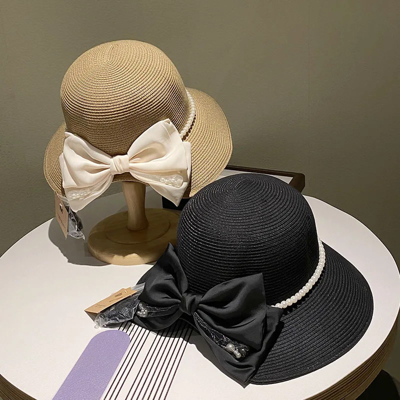 French Style Bow Pearl Straw Hat Women's Holiday Elegant Beach Hat Sunscreen Hat Straw Fisherman Hat
French Style Bow Pearl Straw Hat Women's Holiday Elegant Beach Hat Sunscreen Hat Straw Fisherman Hat