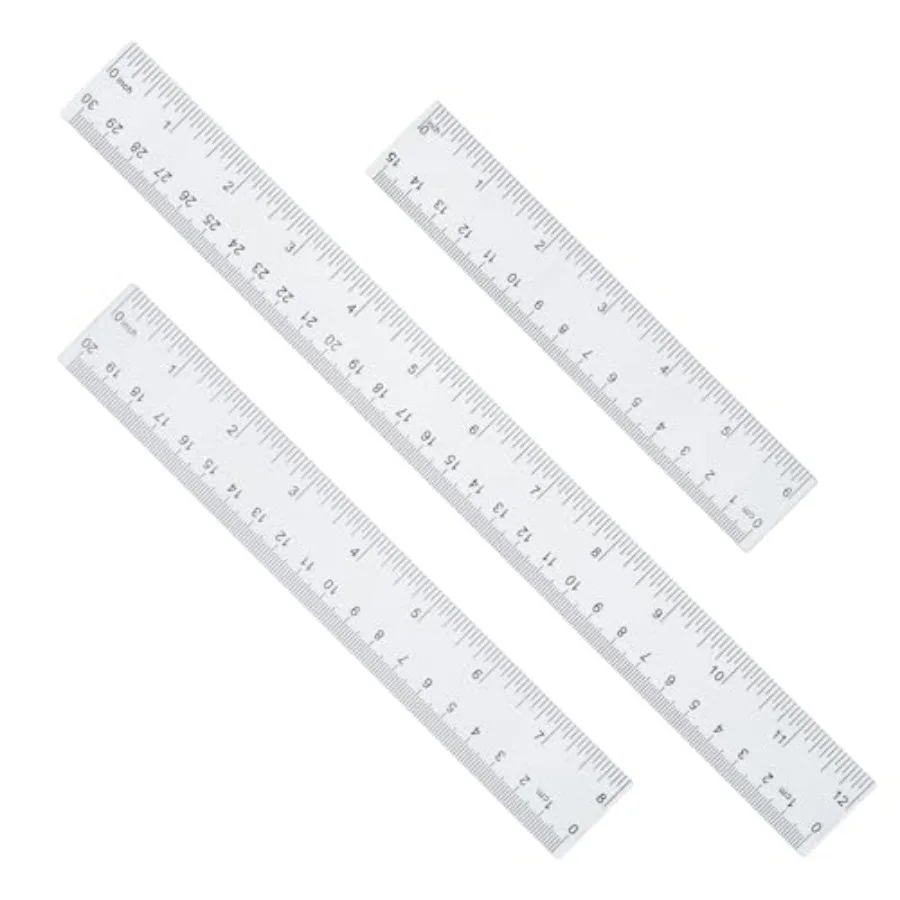 Classroom school supplies: clear plastic rulers set 12/8/6 inch,mm scale, blue color, durable and precise for kids
Classroom school supplies: clear plastic rulers set 12/8/6 inch,mm scale, blue color, durable and precise for kids