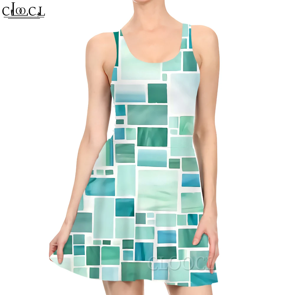 CLOOCL New Fashion Women Mini Dress Green Geometric Pattern 3D Printing Summer Female Sleeveless Short Dresses Casual Style
CLOOCL New Fashion Women Mini Dress Green Geometric Pattern 3D Printing Summer Female Sleeveless Short Dresses Casual Style