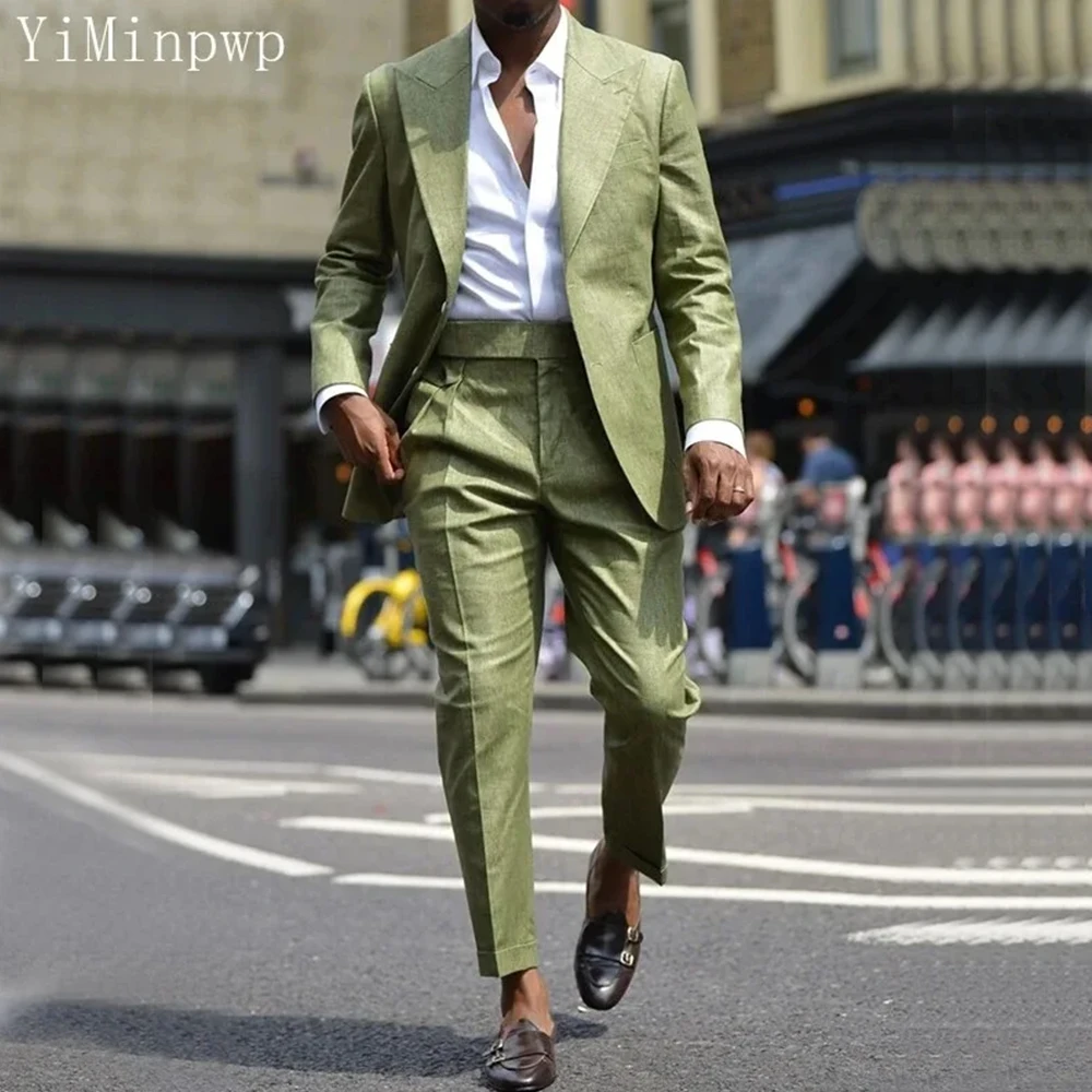 Green Men Striped suit Formal Business Slim Fit Travel Holiday Coat Pants 2 Pieces Set Fashion ternos para hombre Jacket+Pants
Green Men Striped suit Formal Business Slim Fit Travel Holiday Coat Pants 2 Pieces Set Fashion ternos para hombre Jacket+Pants