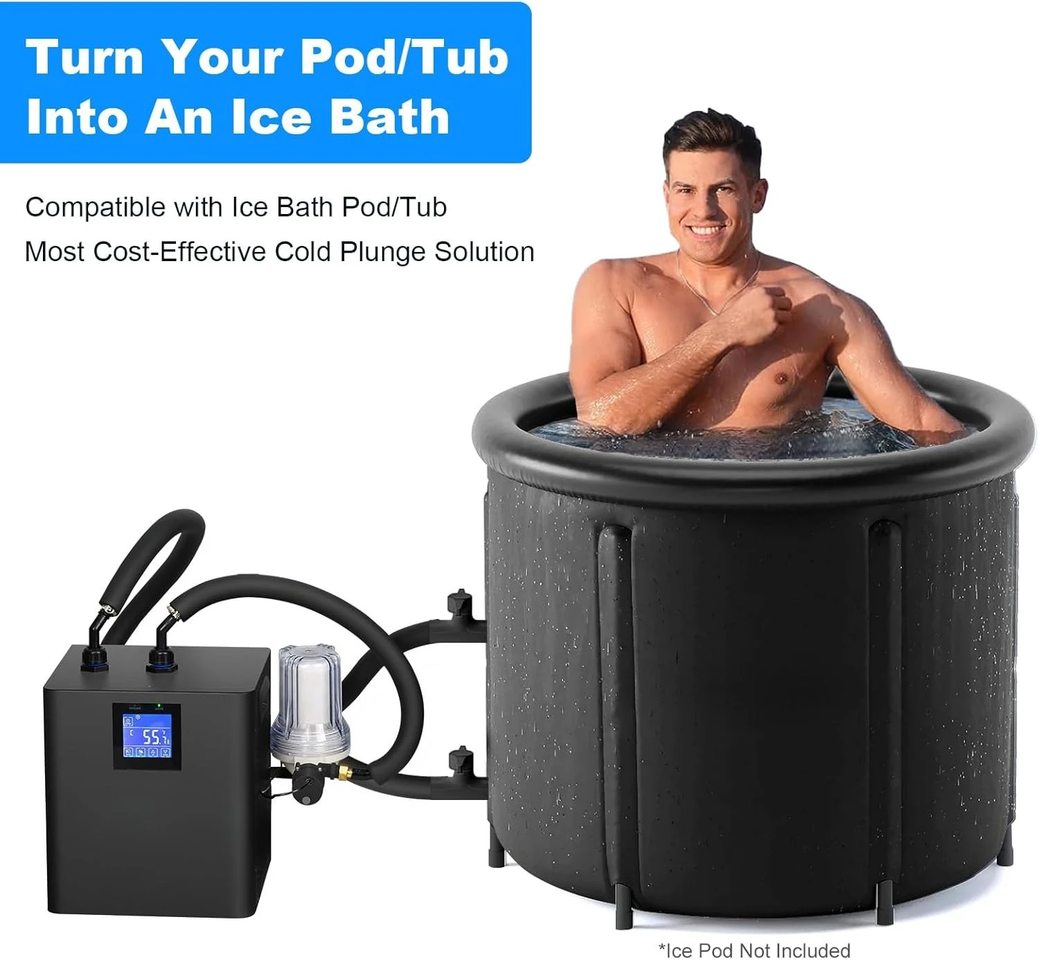 Ice Bath Water Chiller for Cold Plunge Tubs, 1/3 HP Upgraded Ice Bath Chiller with External Filter Water Pump
Ice Bath Water Chiller for Cold Plunge Tubs, 1/3 HP Upgraded Ice Bath Chiller with External Filter Water Pump