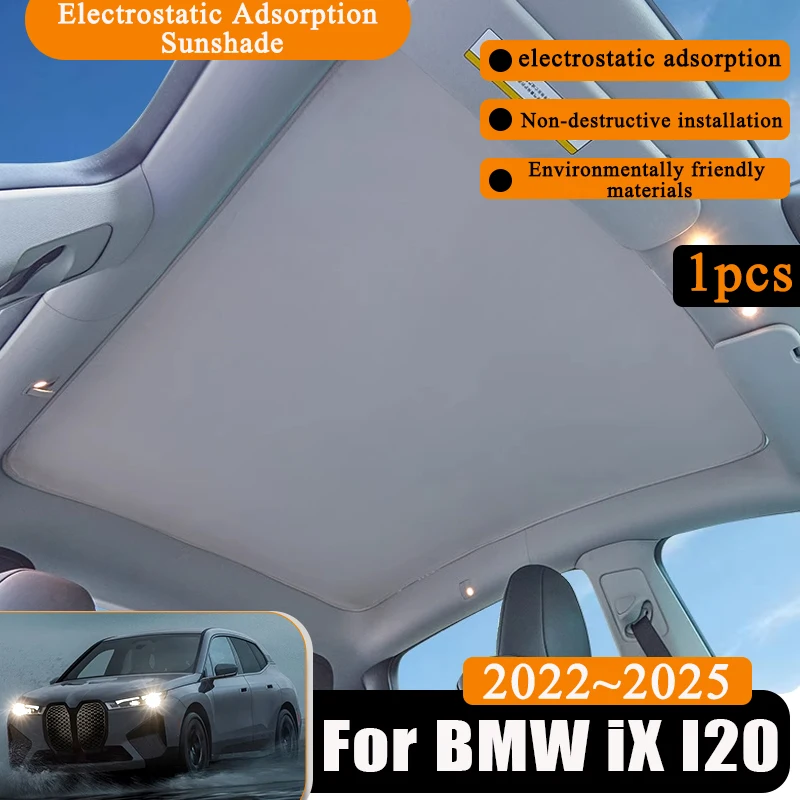 1 шт. для BMW iX I20 2022 2023 2024 2025 автомобильный электростатический замшевый силиконовый адсорбционный солнцезащитный козырек, защита от солнца, аксессуары для люка 
1 шт. для BMW iX I20 2022 2023 2024 2025 автомобильный электростатический замшевый силиконовый адсорбционный солнцезащитный козырек, защита от солнца, аксессуары для люка