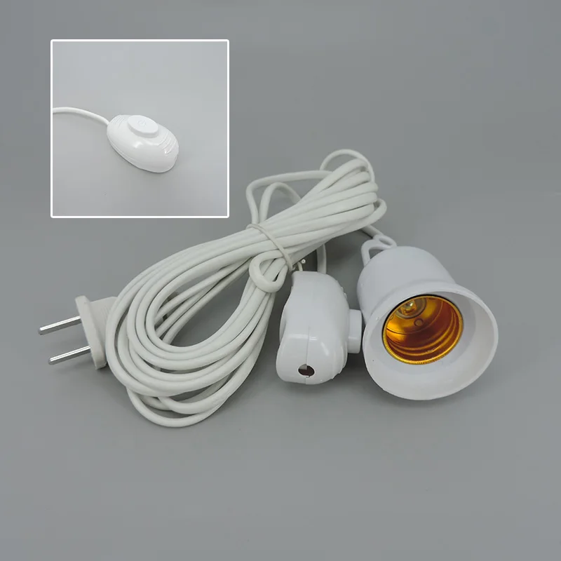 Цоколь лампы E27 с шнуром питания 4 м, кнопочный переключатель, вилка стандарта США, патрон лампы E27, винтовая розетка 220 В
Цоколь лампы E27 с шнуром питания 4 м, кнопочный переключатель, вилка стандарта США, патрон лампы E27, винтовая розетка 220 В