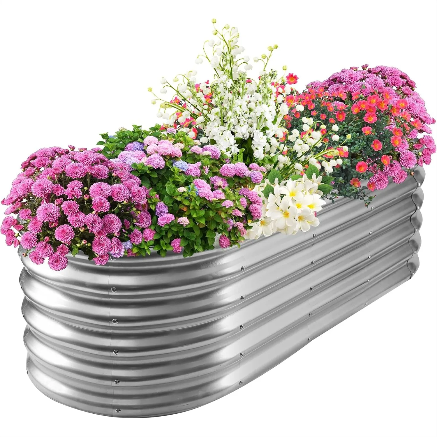 Elevated Oval Metal Raised Garden Bed 17" Tall 5x2 FT for Vegetables Flowers, Durable Galvanized Steel Planter Box for Patio
Elevated Oval Metal Raised Garden Bed 17" Tall 5x2 FT for Vegetables Flowers, Durable Galvanized Steel Planter Box for Patio