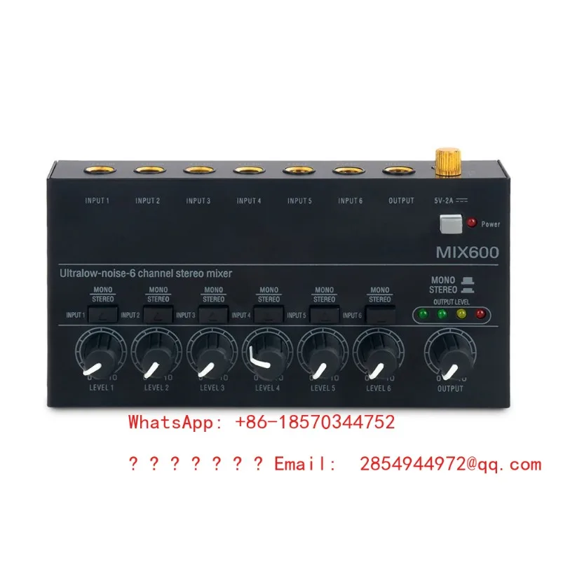 Low Noise Ultra Compact 4-Channel 6-Channel Stereo Small Audio Mixer
Low Noise Ultra Compact 4-Channel 6-Channel Stereo Small Audio Mixer