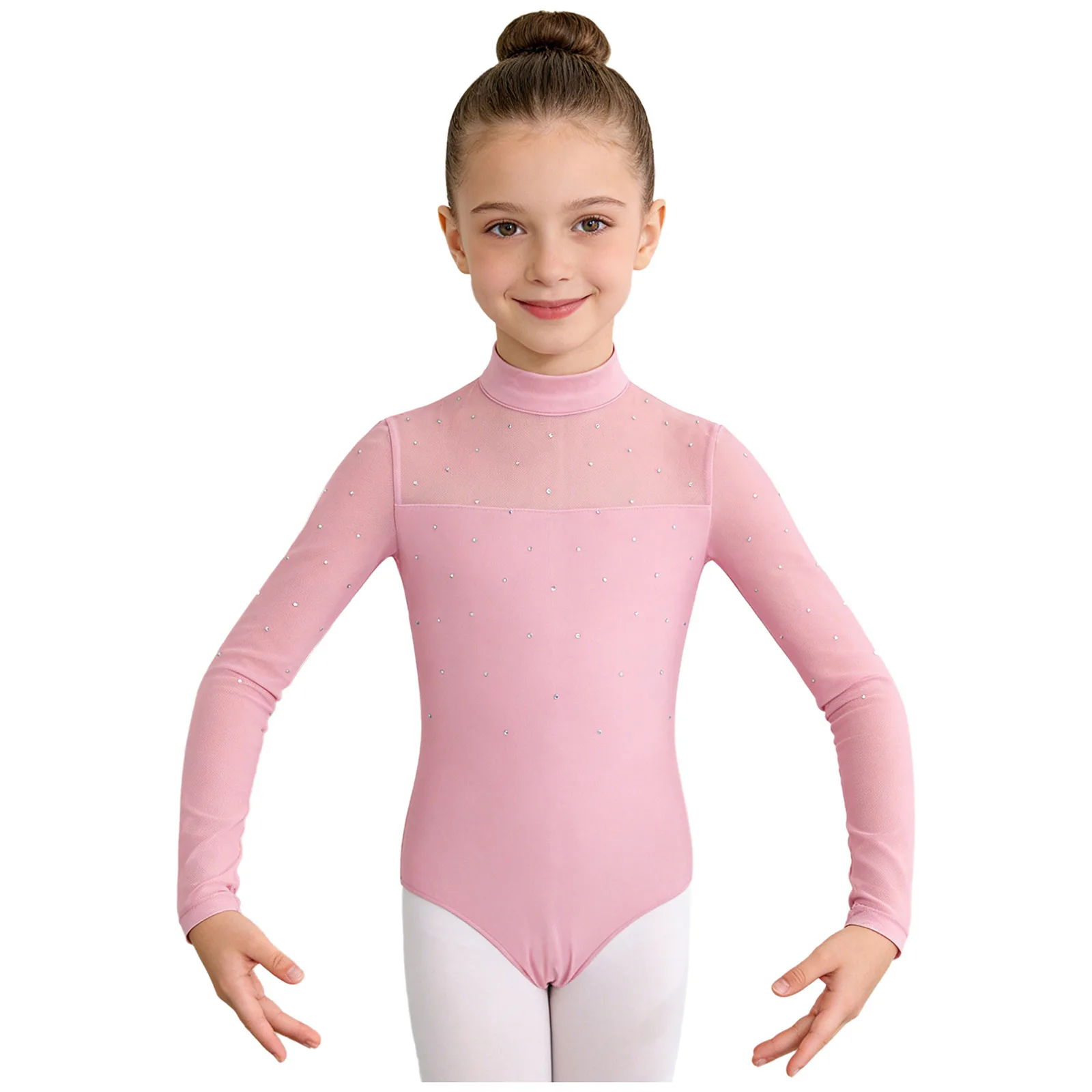 Kids Girls Ballet Leotard Rhinestone Gymnastics Bodysuit Mesh Patchwork Long Sleeve Unitard for Dance Showcase Gala Event Outfit
Kids Girls Ballet Leotard Rhinestone Gymnastics Bodysuit Mesh Patchwork Long Sleeve Unitard for Dance Showcase Gala Event Outfit