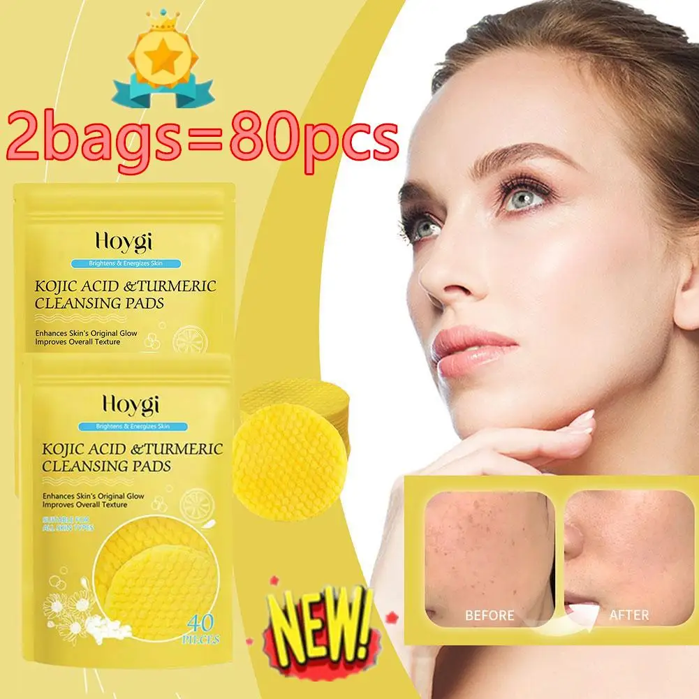 2X 40pc/bag NEW High-end Turmeric Kojic Acid Cleansing Pads Face Oil Control Exfoliating Pads Facial Sponges For Cleansing Exfol
2X 40pc/bag NEW High-end Turmeric Kojic Acid Cleansing Pads Face Oil Control Exfoliating Pads Facial Sponges For Cleansing Exfol