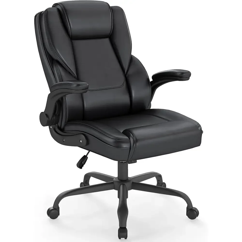 Ergonomic High-Back Office Chair with Padded Armrests, Lumbar Support, Adjustable Height, and Rocking Feature in Black
Ergonomic High-Back Office Chair with Padded Armrests, Lumbar Support, Adjustable Height, and Rocking Feature in Black