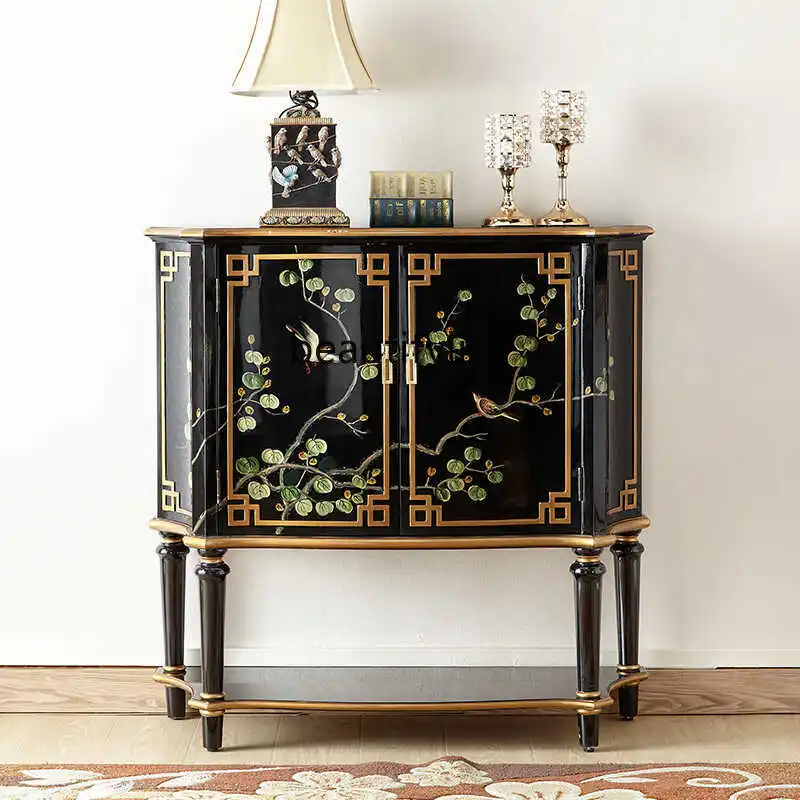 New Chinese entrance table foyer, European solid wood, corridor decoration, American aisle cabinet
New Chinese entrance table foyer, European solid wood, corridor decoration, American aisle cabinet