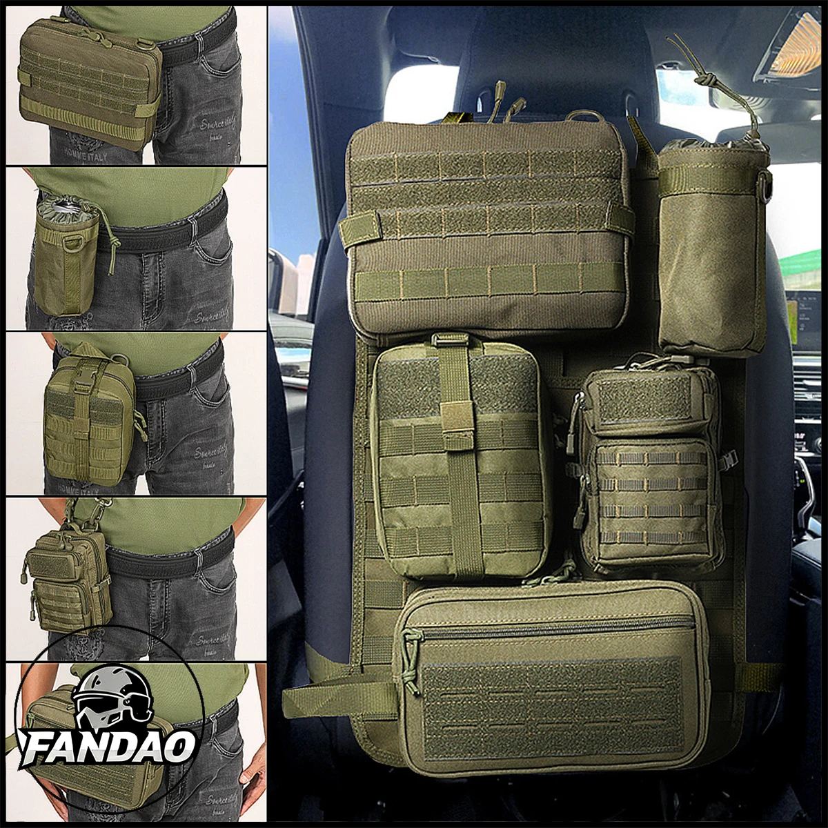 Universal Tactical Car Seat Back Organizer Bag with 5 Detachable Molle Pouches, Vehicle Organizers Panel for Car Truck Vehicle
Universal Tactical Car Seat Back Organizer Bag with 5 Detachable Molle Pouches, Vehicle Organizers Panel for Car Truck Vehicle