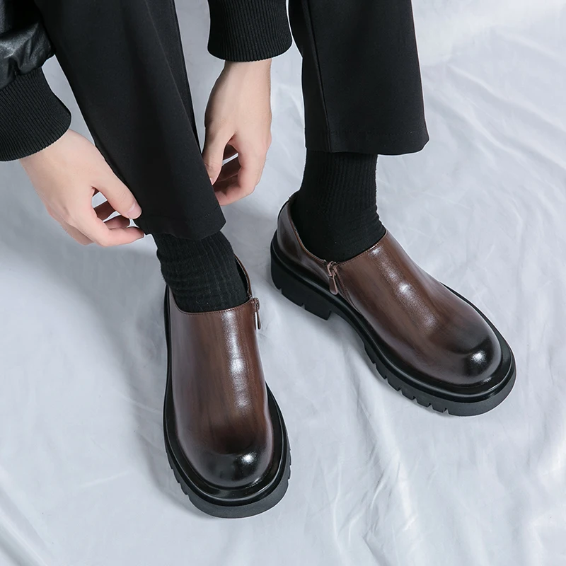 Spring and Autumn Thick Bottom Side Zipper Derby Shoes Height Increase Wide Feet Personalized High QualityCasual FashionableShoe
Spring and Autumn Thick Bottom Side Zipper Derby Shoes Height Increase Wide Feet Personalized High QualityCasual FashionableShoe