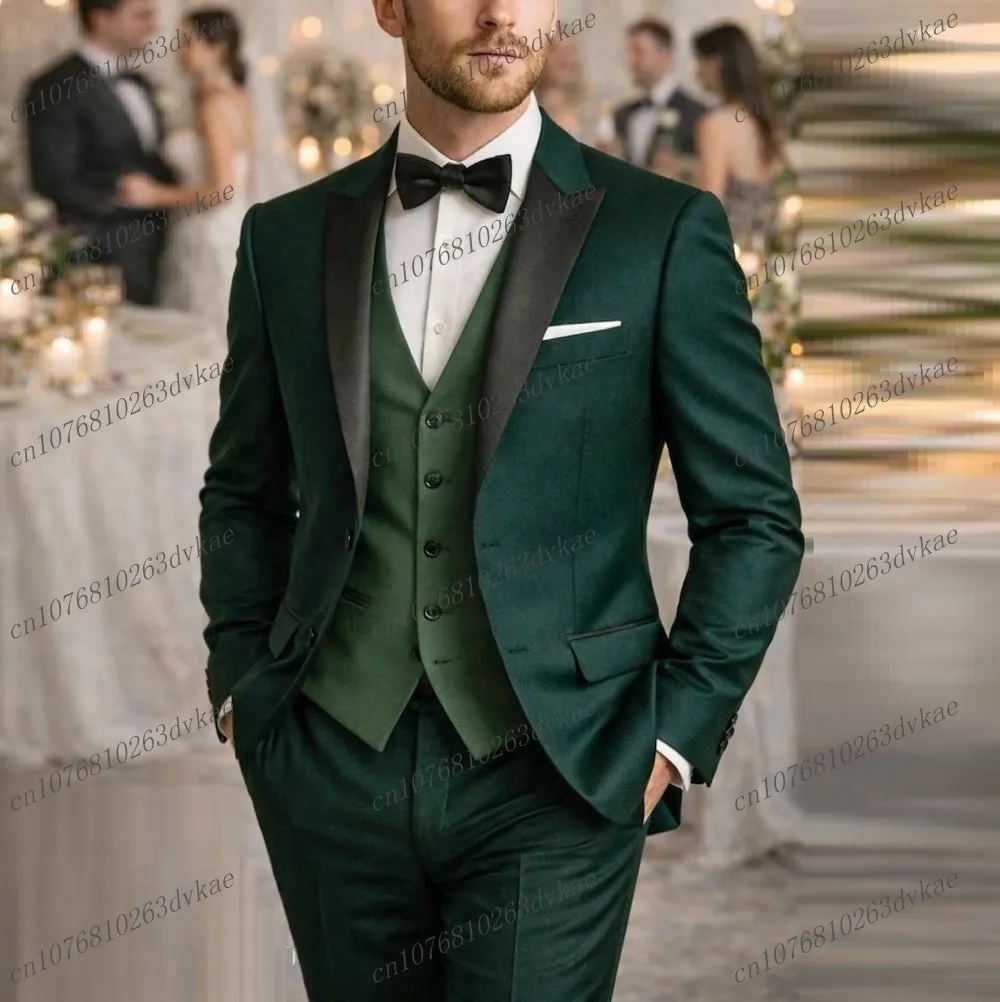 New Dark Green Men Suit Wedding Party Formal Groom Groomsman Prom Business Male Tuxedos 3 Piece Set Jacket Vest Pants
New Dark Green Men Suit Wedding Party Formal Groom Groomsman Prom Business Male Tuxedos 3 Piece Set Jacket Vest Pants