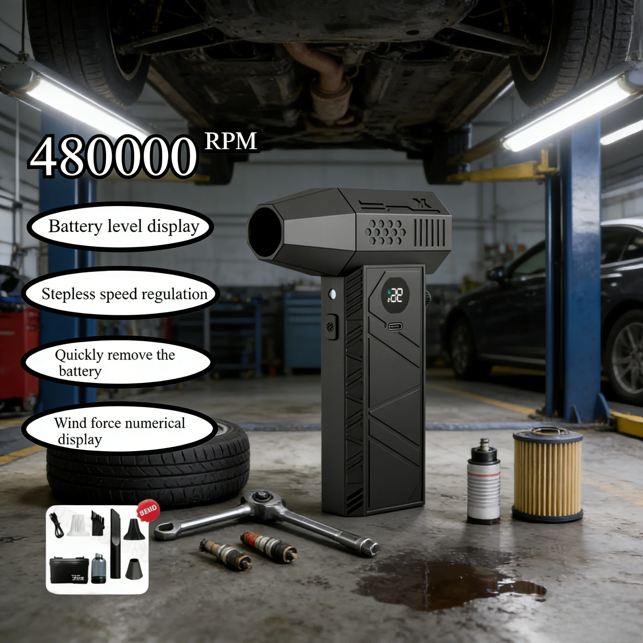 480 000 об/мин C6 воздуходувка мощный пылесос быстрая зарядка сильный ветер бесщеточный жестокий вентилятор для уборки автомобиля/компьютера
480 000 об/мин C6 воздуходувка мощный пылесос быстрая зарядка сильный ветер бесщеточный жестокий вентилятор для уборки автомобиля/компьютера