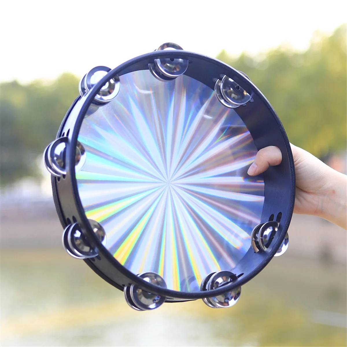 X59A_Laser 10 Inch Hand-Cranked Tambourine, Double Row Tambourine, Dance Tambourine, Orff Instrument Hand Drum
X59A_Laser 10 Inch Hand-Cranked Tambourine, Double Row Tambourine, Dance Tambourine, Orff Instrument Hand Drum