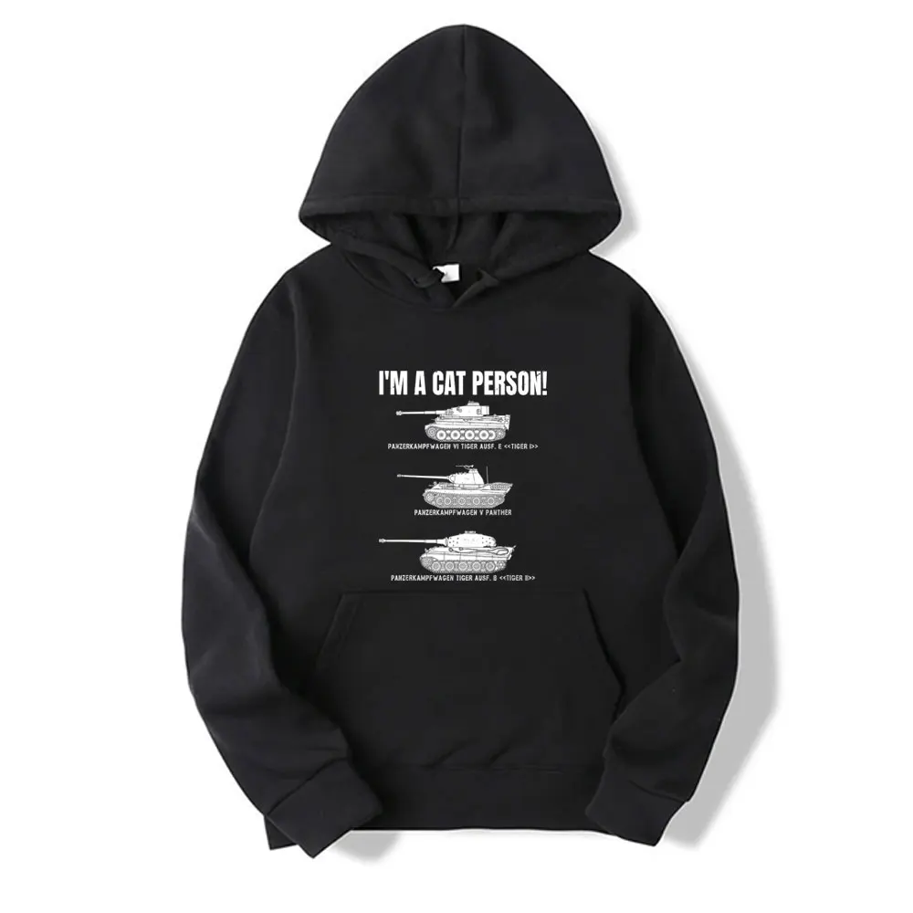 Men's Military Tank Hoodie Funny I'm A Cat Person! Panzer VI Tiger Panther Design Black Relaxed Fit Casual Sweatshirt for Buffs
Men's Military Tank Hoodie Funny I'm A Cat Person! Panzer VI Tiger Panther Design Black Relaxed Fit Casual Sweatshirt for Buffs