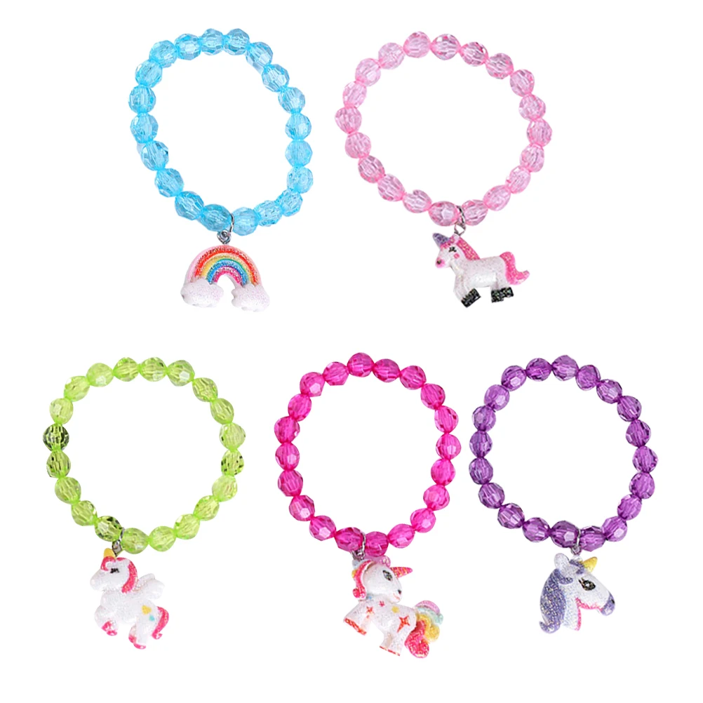 5Pcs Unicorn Rainbow Bracelet Resin Acrylic Beads Kids Gifts Baby Girl Wrist Decor Children Jewelry Toy Accessories
5Pcs Unicorn Rainbow Bracelet Resin Acrylic Beads Kids Gifts Baby Girl Wrist Decor Children Jewelry Toy Accessories