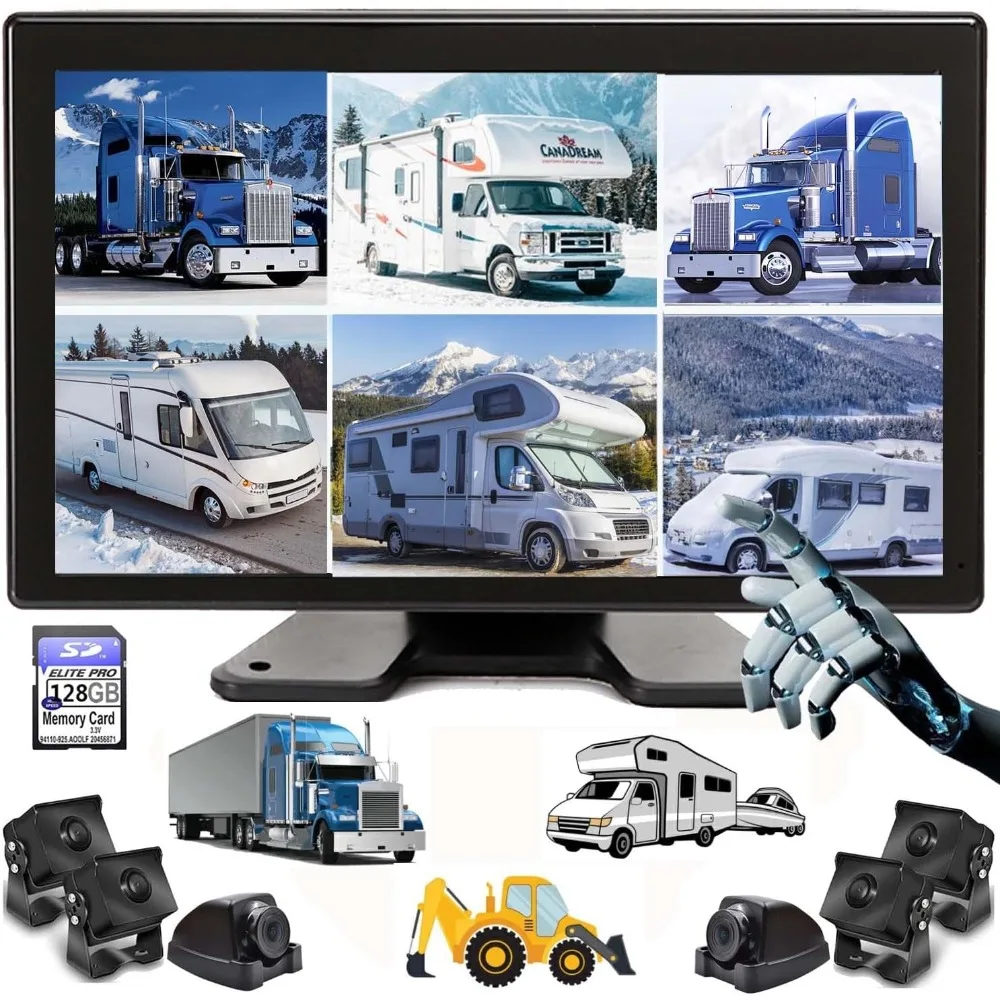 1080P Backup Camera Monitor & Built-in DVR for RV Truck Trailer Rear Side Front Reversing View Wired System FHD Image
1080P Backup Camera Monitor & Built-in DVR for RV Truck Trailer Rear Side Front Reversing View Wired System FHD Image