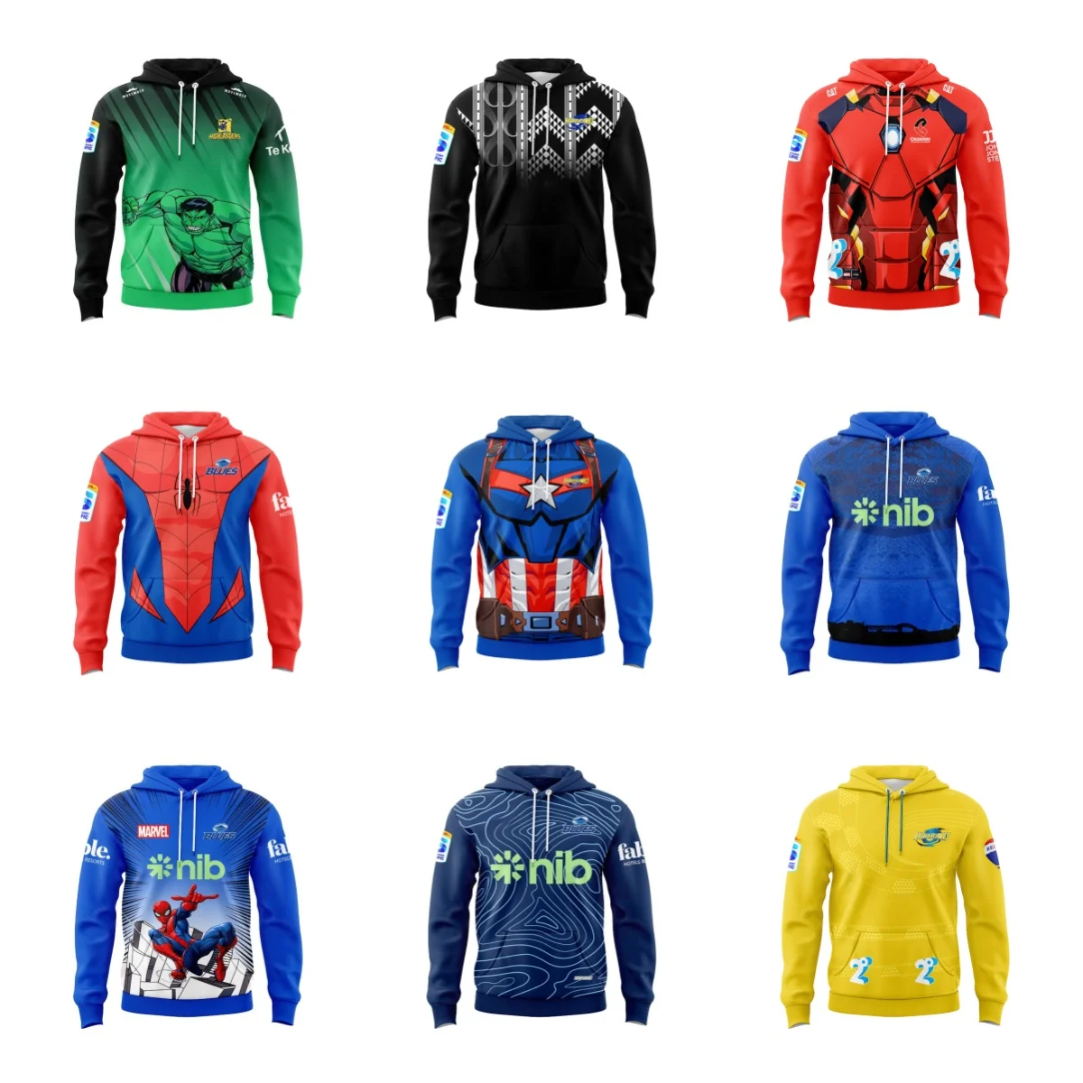 2025 Blues/Crusaders/Highlanders/Chiefs/Hurricanes Super Rugby Warm Up Hoodie - Mens Sizes: S-5XL-high quality
2025 Blues/Crusaders/Highlanders/Chiefs/Hurricanes Super Rugby Warm Up Hoodie - Mens Sizes: S-5XL-high quality