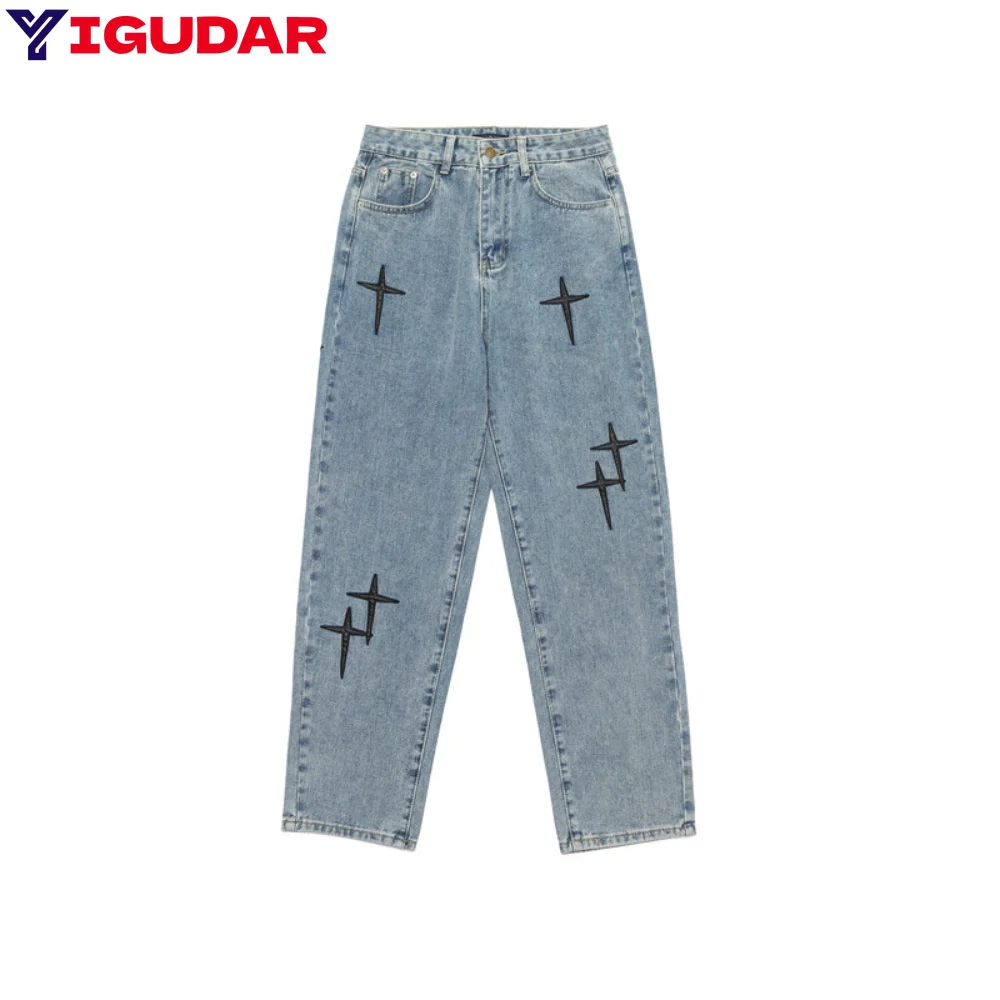 Loose Solid Color Star Print Mid Waist Ankle-length Drawstring Jeans men Straight Pants with Pockets Fashion Men's Clothing
Loose Solid Color Star Print Mid Waist Ankle-length Drawstring Jeans men Straight Pants with Pockets Fashion Men's Clothing