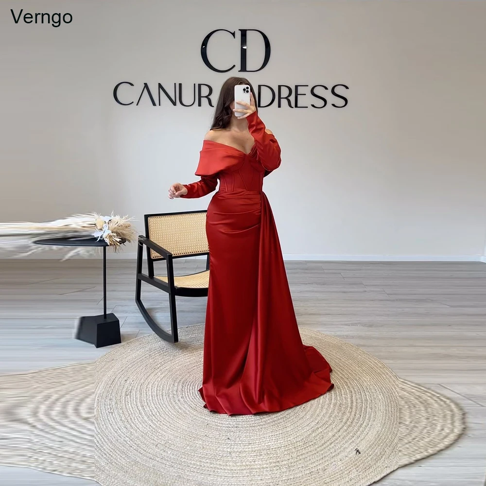 Verngo Mermaid Evening Party Dress Off Shoulder Long Sleeves Prom Dress Satin Floor-length Formal Occasion Gowns Robes De Soirée
Verngo Mermaid Evening Party Dress Off Shoulder Long Sleeves Prom Dress Satin Floor-length Formal Occasion Gowns Robes De Soirée