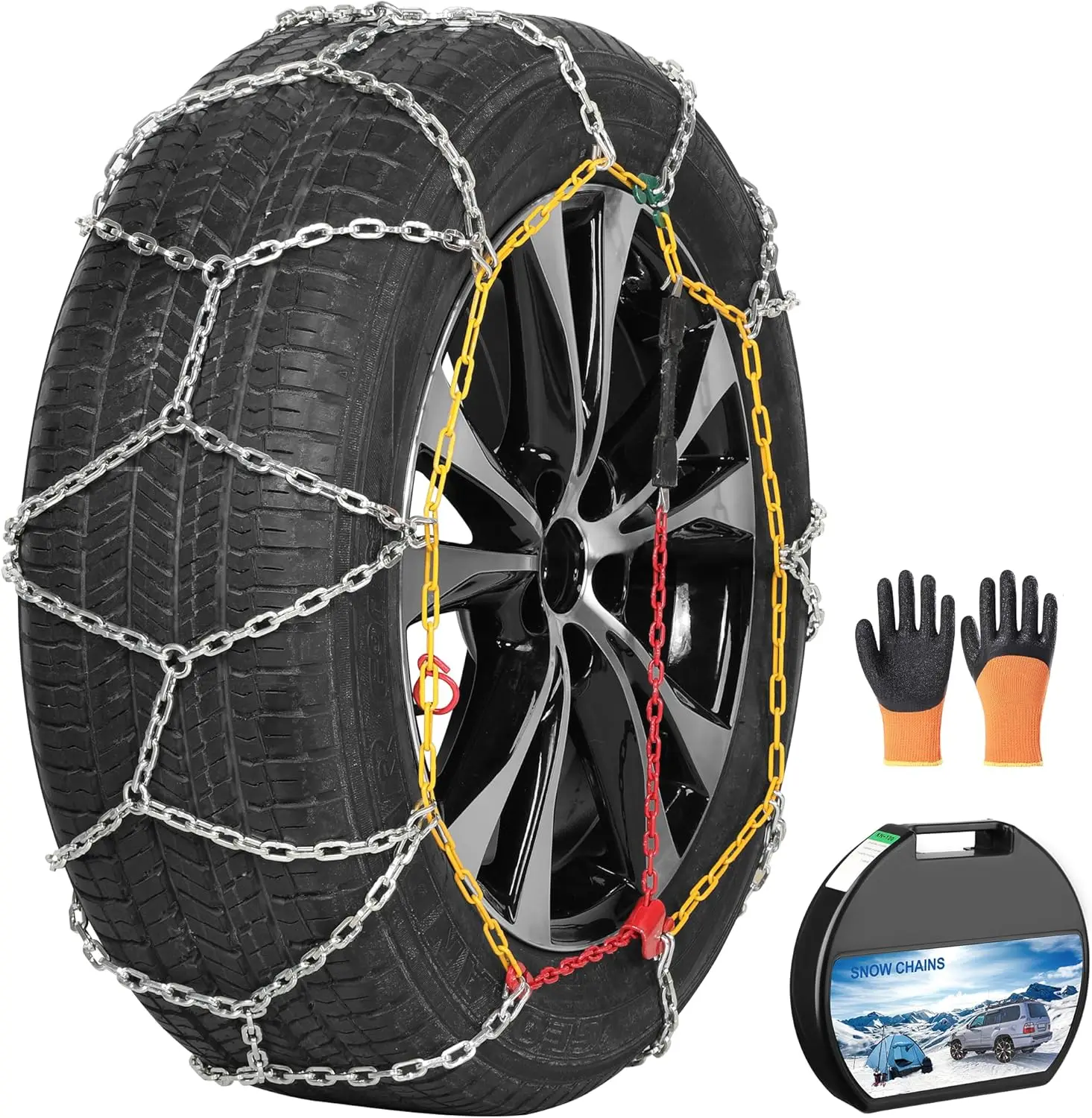 2 Packs Car Tire Chains for Snow, Ice, Mud - Fits SUV/Truck/Car with Easy Setup Gloves
2 Packs Car Tire Chains for Snow, Ice, Mud - Fits SUV/Truck/Car with Easy Setup Gloves
